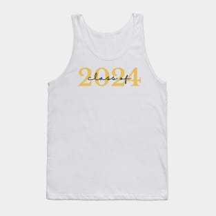 Class Of 2024. Simple Typography 2024 Design for Class Of/ Graduation Design. Gold and Black Tank Top